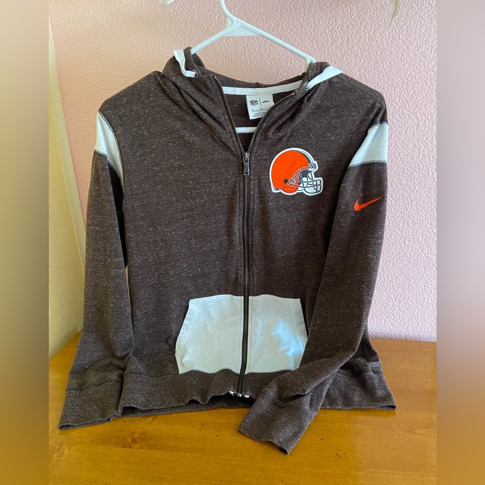 Cleveland Browns Womens Nike NFL Hoodie Size M White Hoody Brown Football